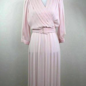 Liz Petites Inc Vintage Wrap Dress Pleated 6